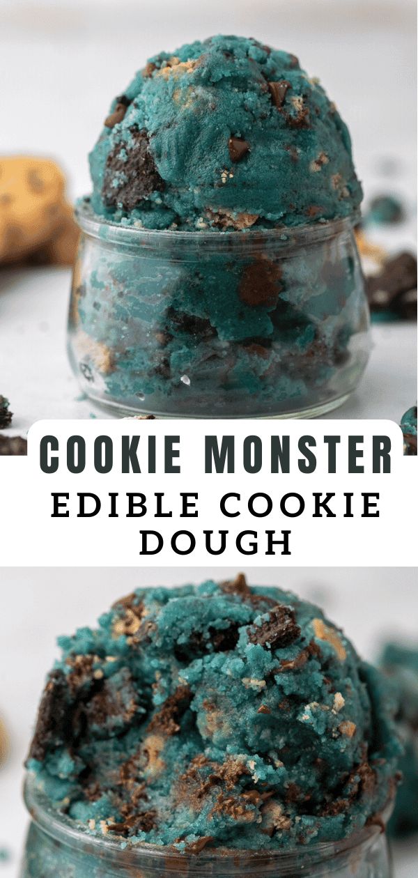 cookie monster edible cookie dough in a jar