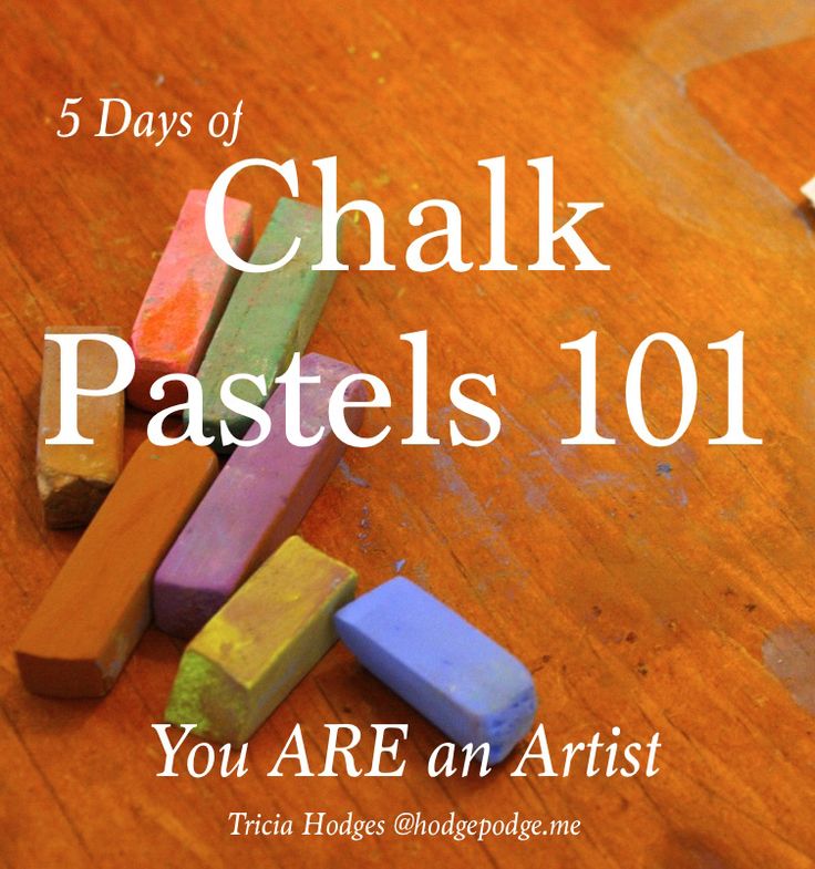 chalk pastels on a wooden table with the words 5 days of chalk pastels 101