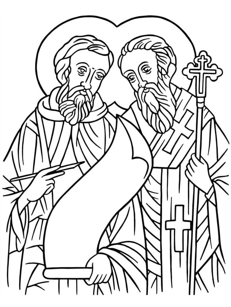 jesus and mary holding the cross coloring page