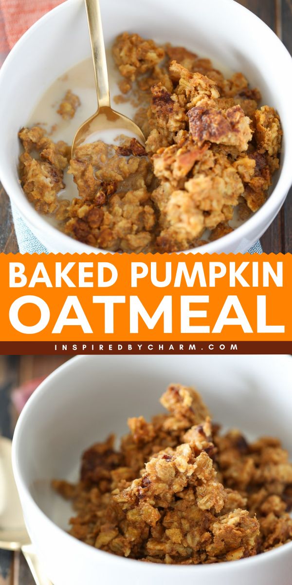 The BEST Baked Pumpkin Oatmeal! It's a simple fall recipe to enjoy all season long. Rich in flavor and spices, this baked oatmeal will become one of your favorite pumpkin breakfast ideas! Save this and try it! Pumpkin Baked Oatmeal, Pumpkin Spice Oatmeal, Baked Pumpkin Oatmeal, Fall Recipes Breakfast, Apple Pumpkin, Wakey Wakey, Oatmeal Recipe, Pumpkin Oatmeal, Fall Breakfast