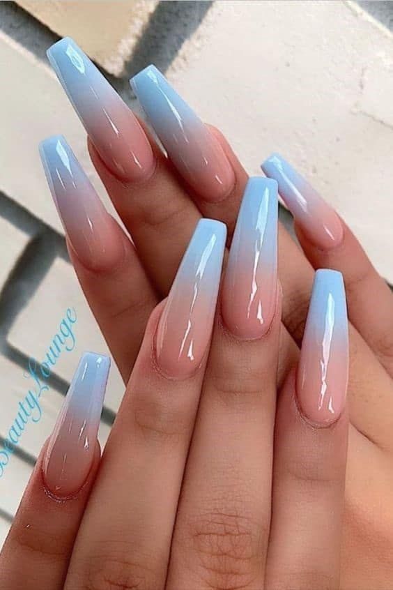 Acrylic Nails Coffin Ombre, Blue Ombre Nails, Ombre Acrylic, Simple Acrylic, Pink Ombre Nails, Blue Acrylic Nails, Ombre Acrylic Nails, Simple Acrylic Nails, Long Acrylic Nails Coffin