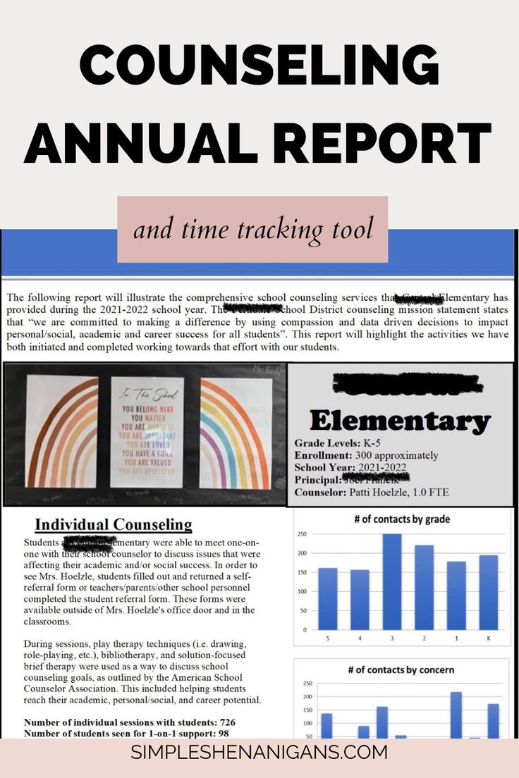 an info sheet with the words, courseing annual report and time tracking tool on it