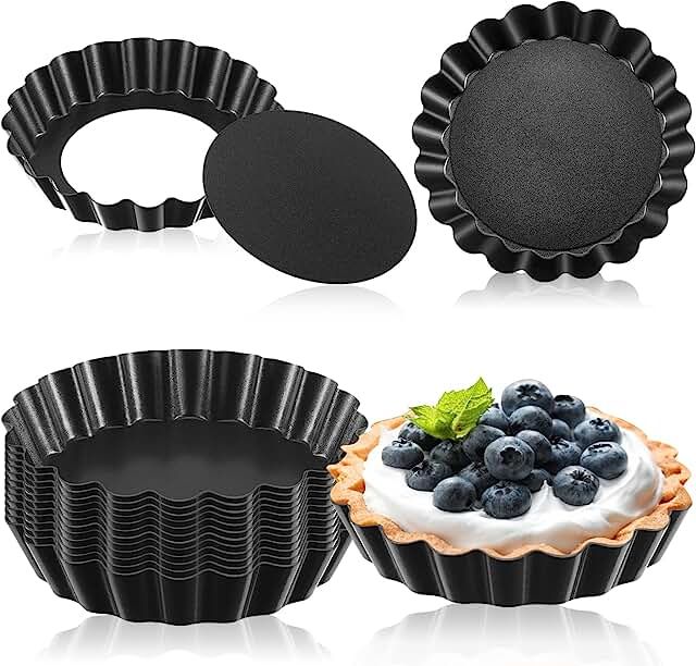 three different types of pie pans with blueberries