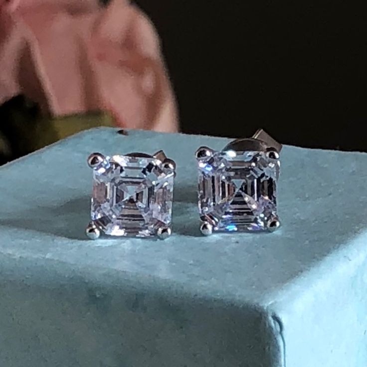 The Asscher Cut Stone Is One Of The Most Beautiful And These Earrings Are No Exception. Top Quality Cz. . Sterling Silver. 925 Stamped. Simple And Sophisticated. Trades Classic Sterling Silver Diamond Earrings As Gift, Brilliant Cut Sterling Silver Diamond Earrings For Gift, Formal Sterling Silver Diamond Earrings Asscher Cut, Silver Asscher Cut Diamond Earrings Fine Jewelry, Silver Asscher Cut Diamond Earrings, Gift Sterling Silver Diamond Cut Earrings, Classic Hypoallergenic Diamond Earrings For Gift, Anniversary Asscher Cut Cubic Zirconia Earrings, White Gold Diamond Earrings With Vs Clarity As Gift