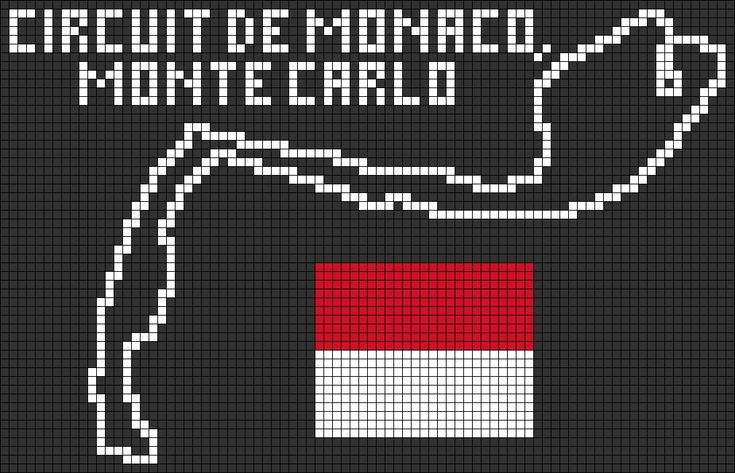 a cross stitch pattern with the words circuit de monaco monte carlo on it and an image of