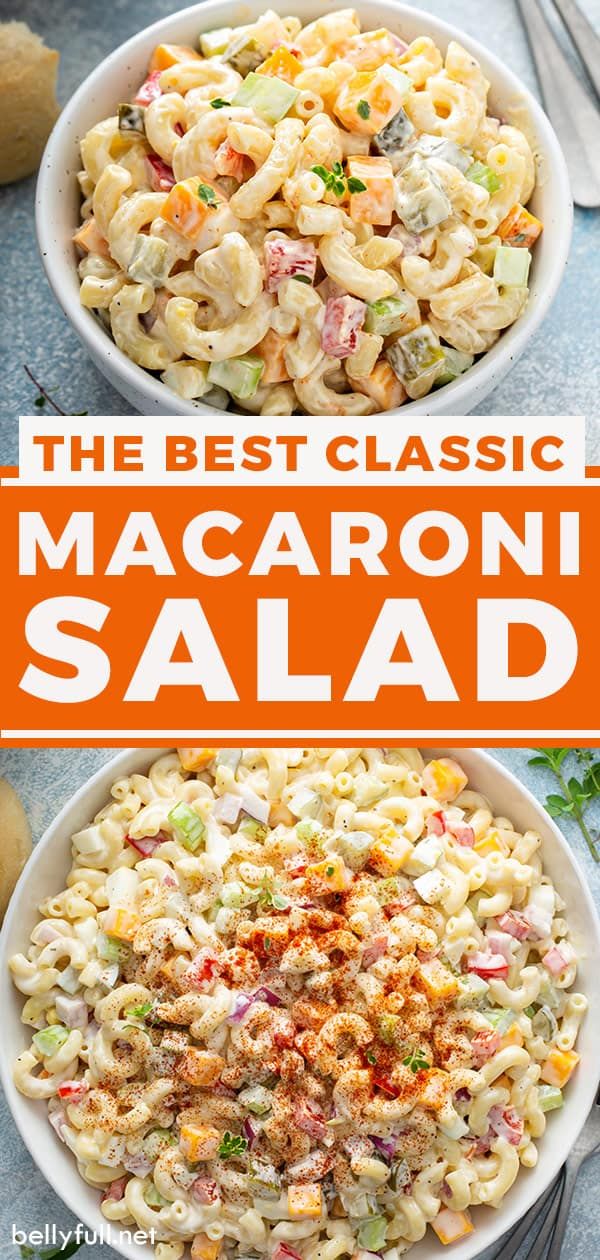 the best classic macaroni salad is in two bowls, and it's ready to be eaten