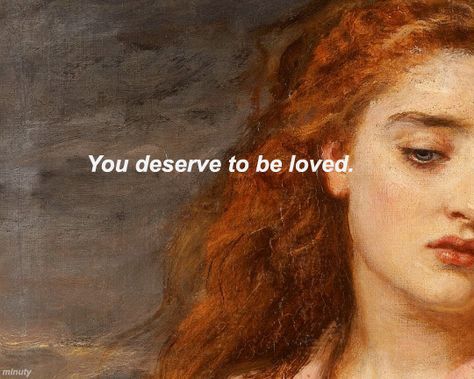 an image of a woman with red hair and the words you deserves to be loved