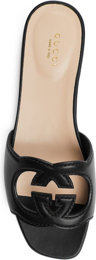 Gucci Interlocking G Cutout Slide Sandal (Women) | Nordstrom Gucci Sandals With Buckle Closure And Open Toe, Gucci Open Toe Sandals With Buckle Closure, Chic Gucci Sandals With Single Toe Strap, Gucci Luxury Sandals With Buckle Closure, Gucci Luxury Sandals With Leather Sole, Luxury Gucci Sandals With Buckle Closure, Gucci Ankle Strap Leather Sandals, Gucci Formal Block Heel Sandals, Gucci Sandals With Branded Heel Counter