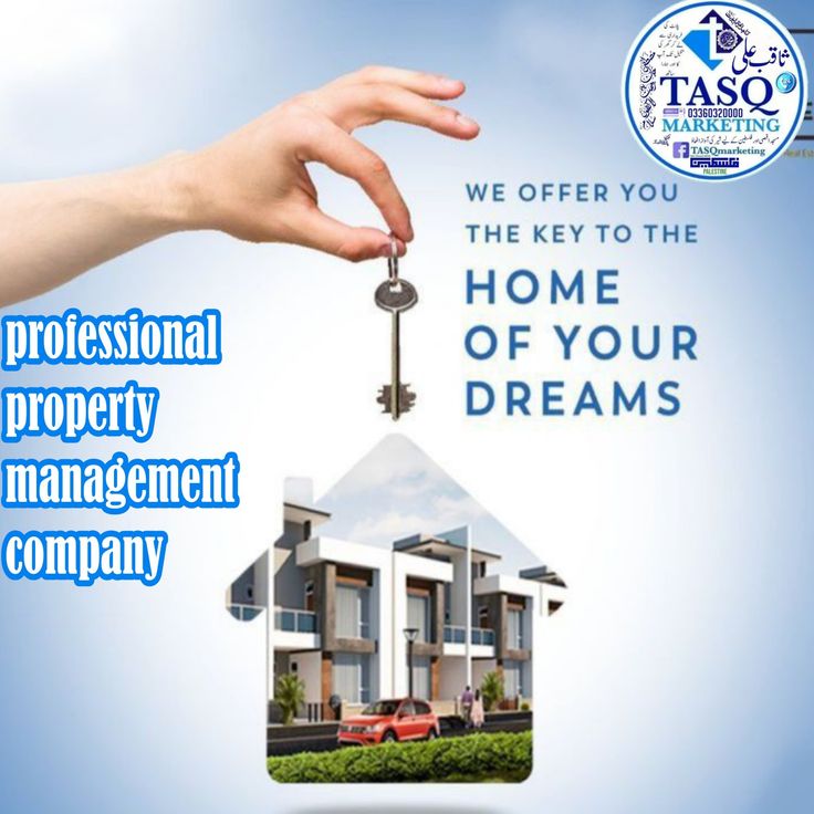 a hand holding a key to a house with the words, professional property management company