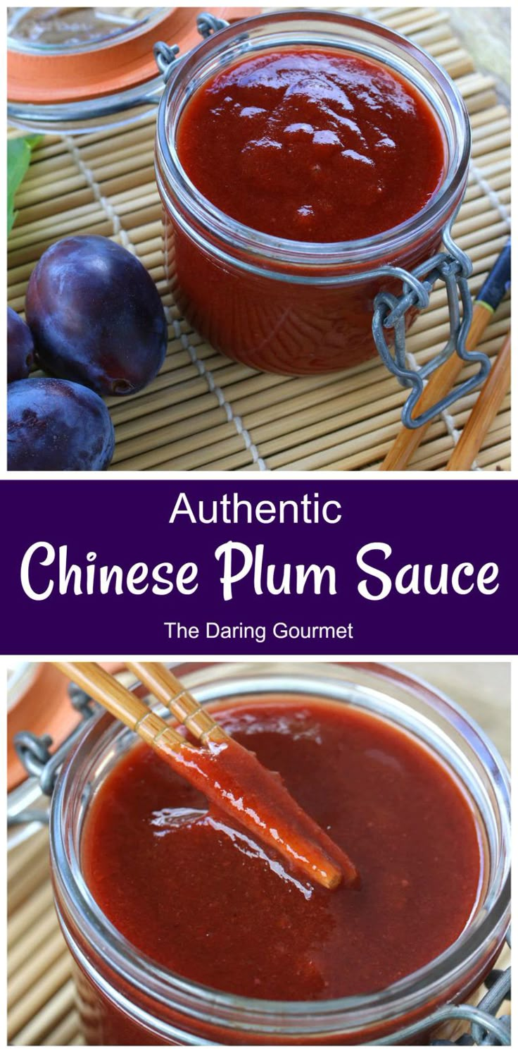 Authentic Chinese Plum Sauce - The Daring Gourmet Recipes With Plum Sauce, Plum Sauce Recipe, Daring Gourmet, Plum Recipes, Sweet And Sour Sauces, Asian Spices, Plum Sauce, Asian Sauce, Fresh Salad