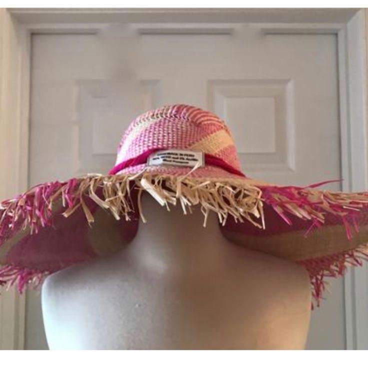 Nannacay For J.Crew Tululu Hat. Color: Pink Natural. Item # G8383. Since 2014, Nannacay Has Been Associated With Gorgeous Handmade Accessories, Lovingly Crafted By Artisans In South America. This Hat Was Handwoven In Peru (And Finished With Pompoms, Just For J.Crew!), Using Natural Fibers That Grow Along The Country's Coast. Brand New With Tag. Was Purchased Directly From J.Crew. Pink Summer Fedora Straw Hat, Summer Pink Fedora Straw Hat, Pink Wide Brim Hat For Summer, Pink Fedora Straw Hat For The Beach, Pink Fedora Straw Hat For Beach, Pink Fedora Hat For Summer, Pink Summer Fedora Sun Hat, Pink Bohemian Fedora Hat, Pink Wide Brim Straw Hat For The Beach