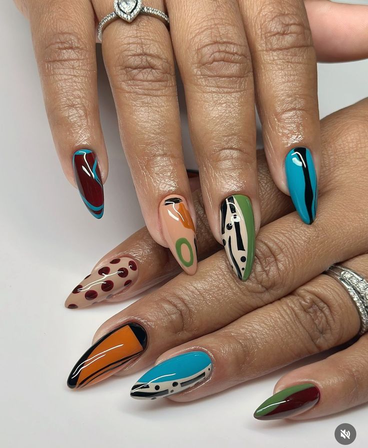 Afrocentric Nails, Fall Baddie Nails, Desert Nails, Colorful Nail Art, Colorful Nail, Ombre Acrylic Nails, Nail Candy, Dope Nail Designs, Nails Fall