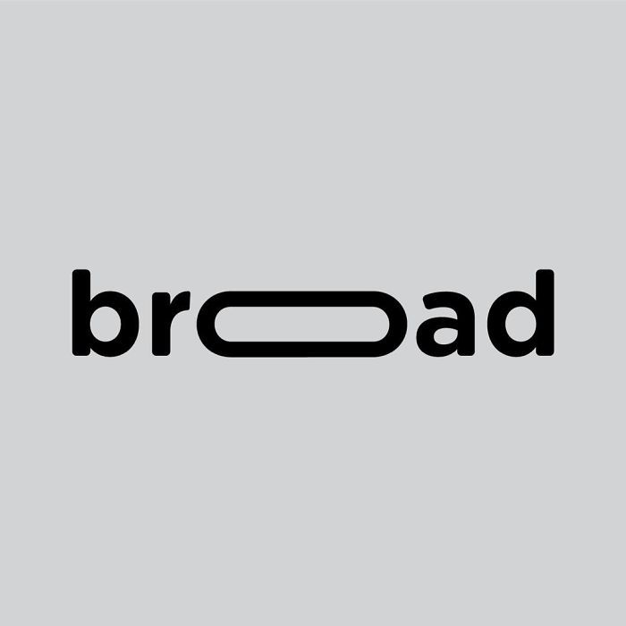 the word broad is written in black on a gray background