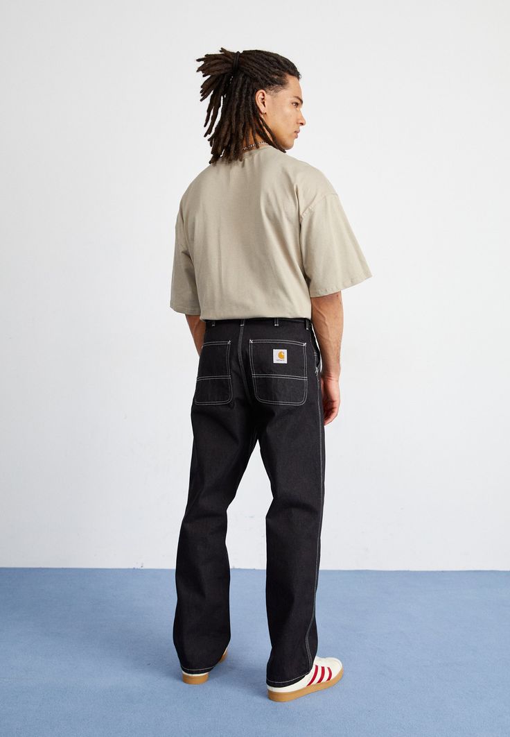 Carhartt WIP SIMPLE PANT - Relaxed fit jeans - black one wash Carhartt Jeans Outfit, Pantalon Carhartt, Boyfriend Black, Pant Jeans, Carhartt Jeans, Jean Boyfriend, Mens Outfit Inspiration, Relaxed Jeans, Summer Outfits Men