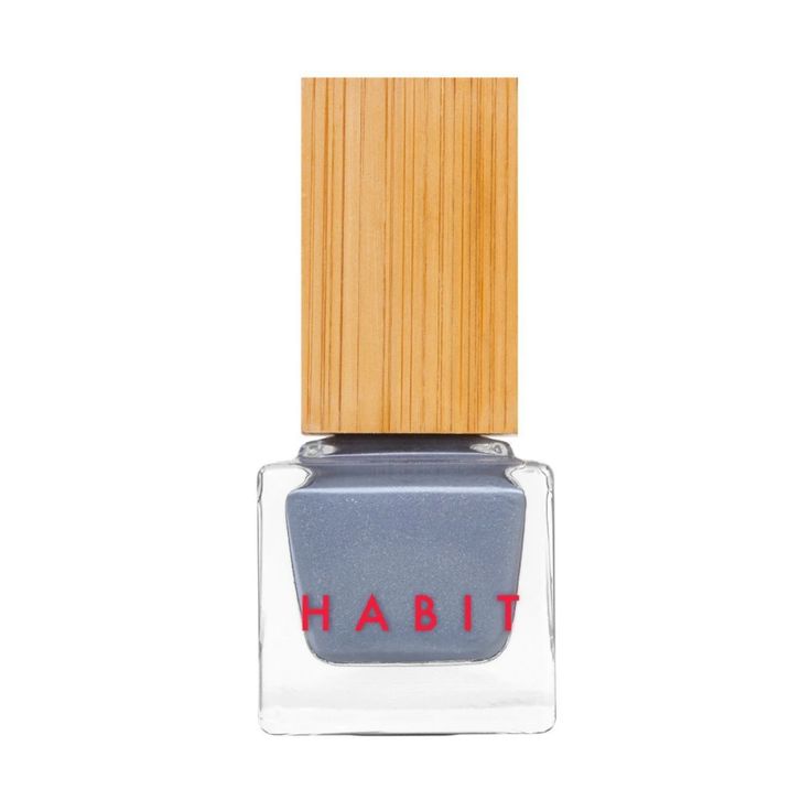 Habit's grey-blue nail color with silver shimmer. Old Hollywood glamour made modern Black Owned Makeup Brands, Strengthening Nail Polish, Grey Nail Polish, Sunset Boulevard, Skincare Cosmetics, Nail Polish Brands, Moon Rock, Vegan Nail Polish, Gray Nails