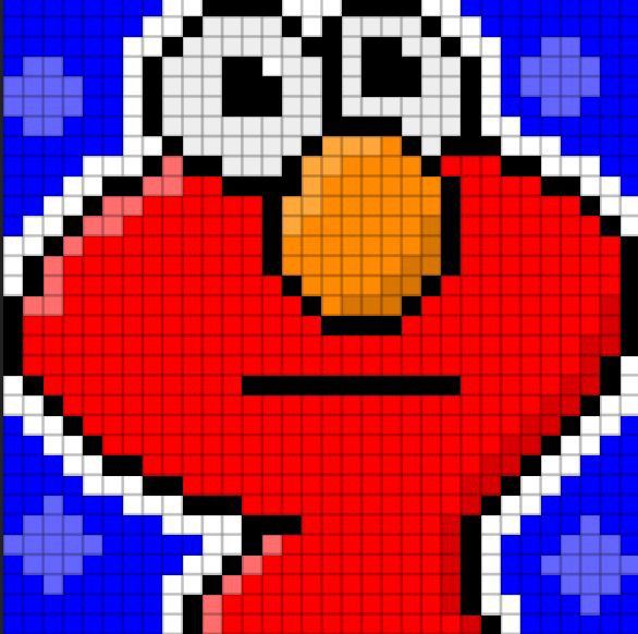 Pixel art Elmo 32x32 Oscar The Grouch Pixel Art, Pixel Art Sesame Street, Lego Pixel Art Template, Muppet Pixel Art, Clown Pixel Art Grid, Easy Doodle Art, Simple Doodles, Doodle Art, Pixel Art