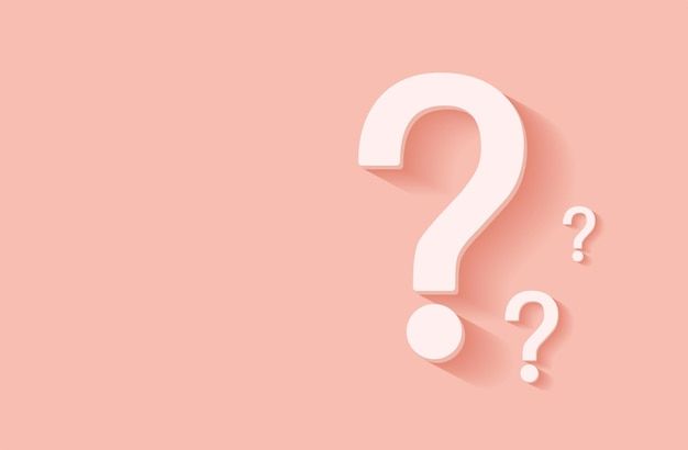 a question mark on a pink background