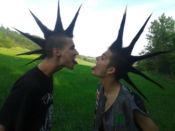 Punk boys Mohawk Boys, Spike Mohawk, Punk Photos, Punk Guy, Long Mohawk, Punk Guys, Punk Mohawk, Alt Subcultures, Punk Hairstyles