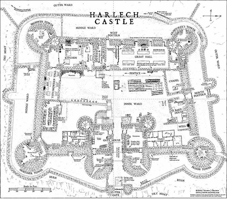 an old map of the harlech castle