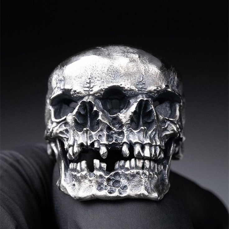 The Two Face Skull Ring is a unique piece that is sure to get you noticed. Which combines the classic half human skull to the popular two-side design, the new black stainless steel look makes it look more stylish and comfortable. Materials: Stainless SteelPackage Included : 1x RingShipping: 2-4 WeeksNote: There might be 2-3% difference according to manual measurement. Please check the measurement chart carefully before you buy the item. Please note that slight color difference should be acceptab Skeleton Theme, Biker Party, Skeleton Ring, Helmet Concept, Mens Skull Rings, Gothic Men, Biker Rings, Skull Jewelry, Skull Ring