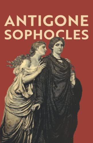 an old book cover with two women standing next to each other and the title, antigone sophocles