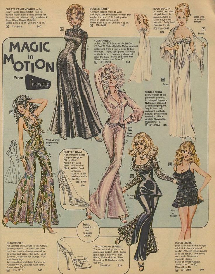 an advertisement for the magic motion show, featuring women in evening gowns and dresses