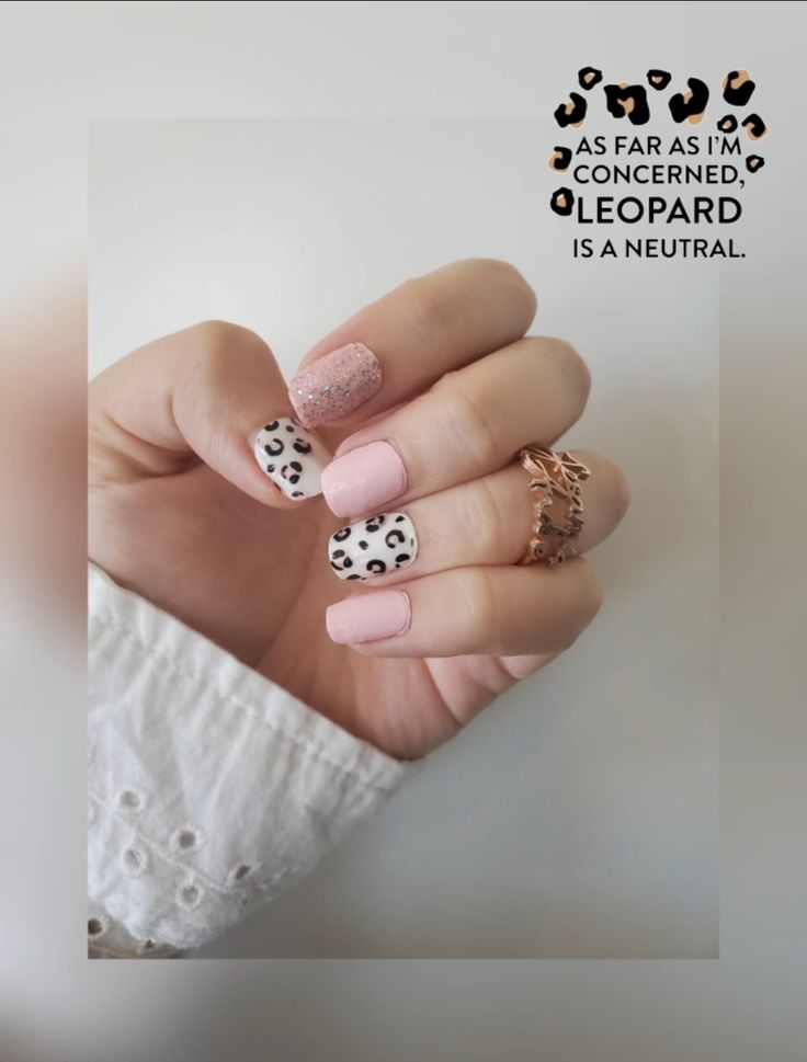 Color Street Spot On, Spot On Color Street Combo, Color Street Swiss And Tell, Color Street Combos, Belle Nails, Girly Nails, Cheetah Nail Designs, Animal Print Nails Art, Mani Ideas