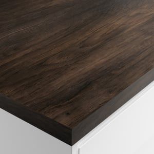 a brown and white kitchen counter top