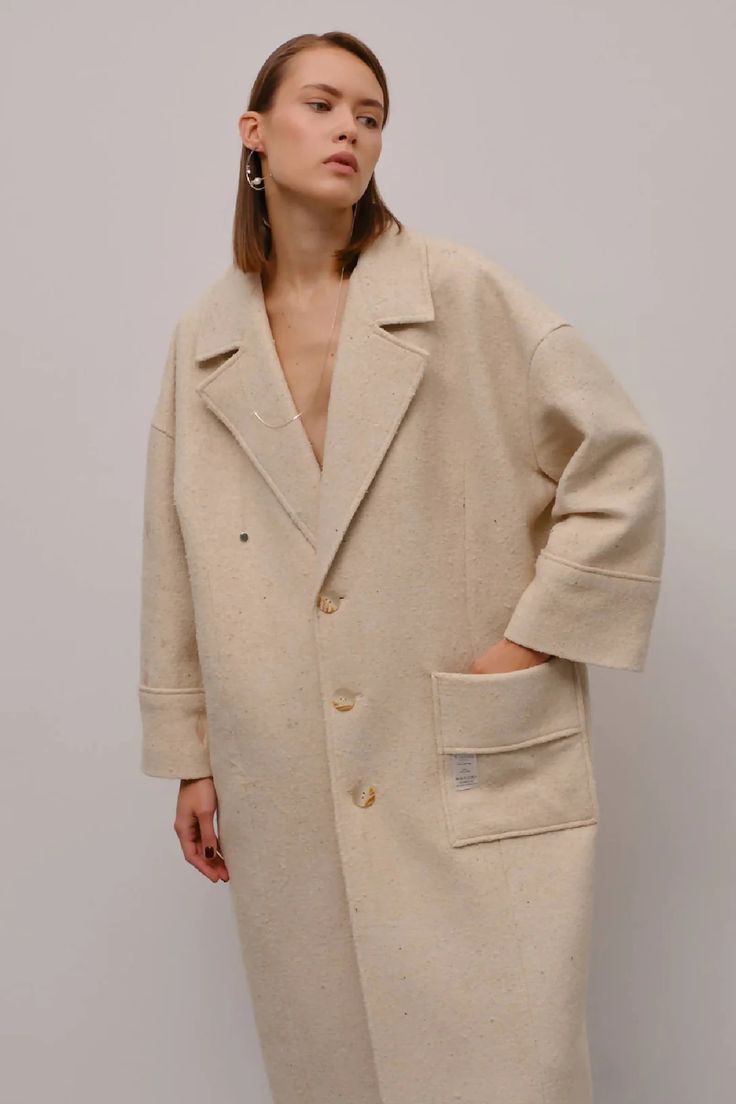 Oversize Coat | NOT JUST A LABEL Oversized Long Wool Coat With Pockets, Oversized Wool Coat With Pockets For Work, Oversized Wool Coat With Pockets For Winter, Oversized Winter Wool Coat With Pockets, Oversized Single-breasted Wool Coat, Oversized Wool Outerwear In Beige, Oversized Wool Coat With Pockets For Fall, Oversized Beige Outerwear With Side Pockets, Casual Oversized Beige Wool Coat