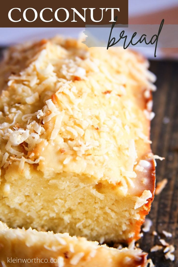 a loaf of coconut bread on top of a wooden cutting board with the words, how to make homemade coconut bread bread