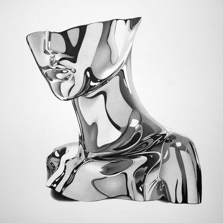 a black and white photo of a glass sculpture