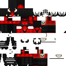 an image of some pixel art with red and black colors on it's face