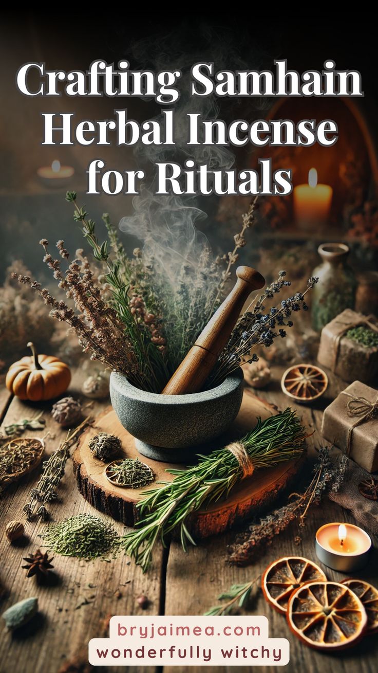 the cover of crafting samhann's herb incense for rituals