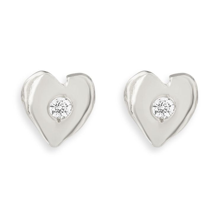 Helen's Baby Heart Stud Earrings With Diamond lovingly crafted in New York. Made With Solid 14k Gold. Size: 4.8mm X 4.9mm. Gift Wrapped. Free Express Shipping. Baby Heart, Pink Jewels, Mini Earrings, Tragus Earrings, Mini Charm, Heart Stud Earrings, Disc Earrings, Gold Baby, Diamond Chain