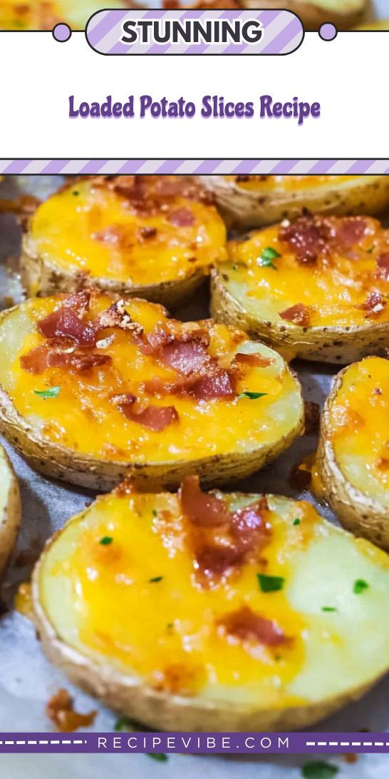 loaded potato slices recipe with cheese and bacon