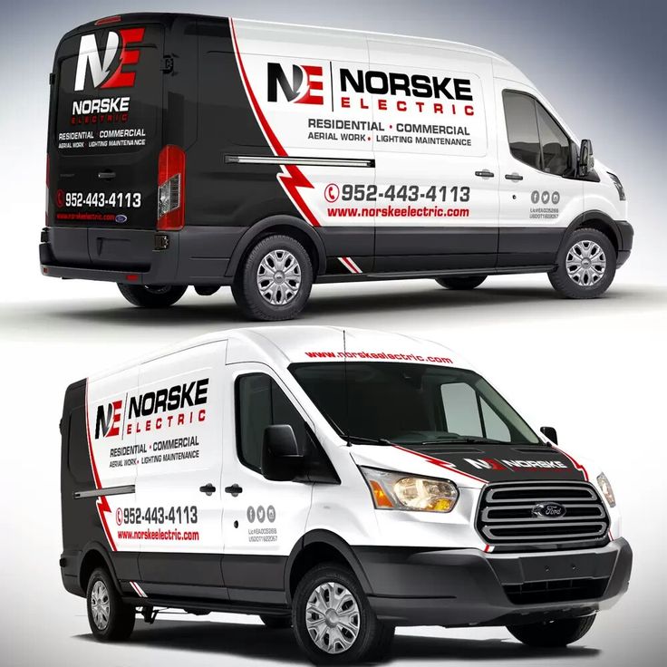 two van wrap designs for norske electrical