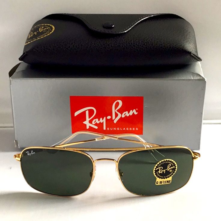 Brand New Ray-Ban Sunglasses For Women , Size 60/18/145 , Color Aristarchus/ Greeng15, Made In Italy , Comes With Case And Box. Classic Gold Aviator Sunglasses With Glass Lenses, Sunglasses Mens, Aviator Sunglasses Mens, Man Ray, Sunglasses For Women, Ray Ban Sunglasses, Aviator Sunglasses, Green Gold, Green And Gold