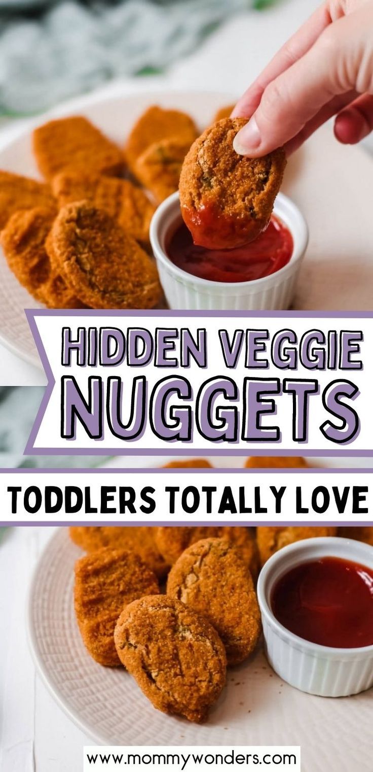 Hidden Veggie Nuggets Toddlers Totally Love Vegetarian Chicken Nuggets, Veggie Chicken Nuggets, Vegetarian Nuggets, Hidden Veggie Recipes, Hidden Vegetable Recipes, Vegetable Recipes For Kids, Yummy Vegetables, Veggie Nuggets, Hidden Vegetables