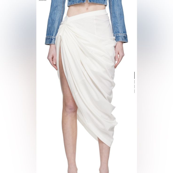 Assymetric Skirt White Asymmetrical Skirt With Lining, Chic Draped Mini Skirt, Chic Spring Lined Draped Skirt, Spring Chic Draped Mini Skirt, Chic Asymmetrical Draped Lined Skirt, Chic Asymmetrical Draped Skirt With Lining, Asymmetrical Pleated Draped Skirt For Spring, White Asymmetrical Lined Bottoms, Spring Asymmetrical Draped Pleated Skirt