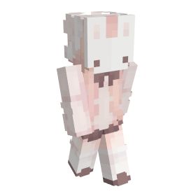 an image of a pixel art character in pink and white