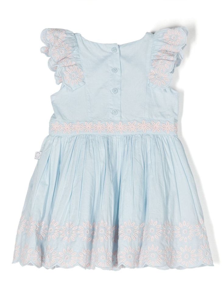 Stella McCartney Kids embroided-design Dress - Farfetch Heirloom Sewing, Stella Mccartney Kids, Embroidered Design, Dress Blue, Stella Mccartney, Blue Dresses, Designer Dresses, Fashion Branding, Blue