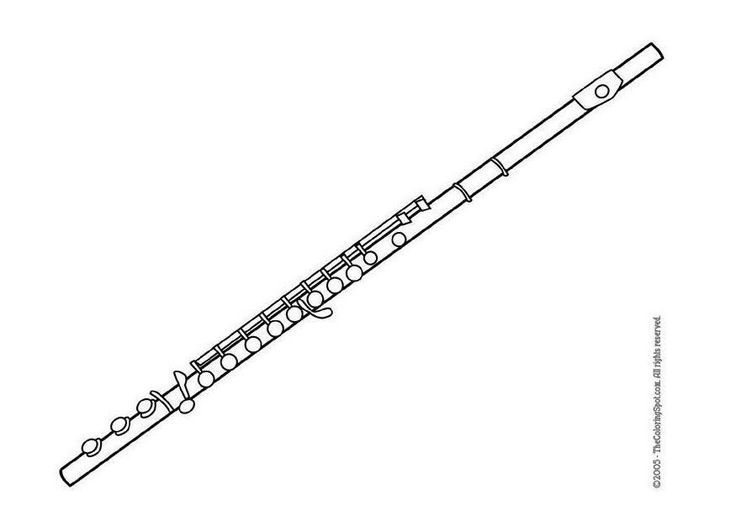 a black and white drawing of a flute