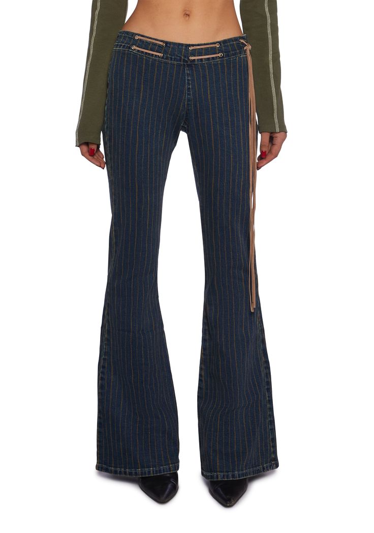 Free, fast shipping on Double Trouble Pinstripe Jeans at Dolls Kill, an online boutique for 90s and y2k fashion. Shop our exclusive collection of Delia's by Dolls Kill clothing, shoes, and accessories here. Thrift Basics, Dark Blue Fits, Pinstripe Jeans, Dolls Kill Outfits, Layering Ideas, Low Waisted Jeans, Clothing Pieces, Pinstripe Pants, Blue Fits