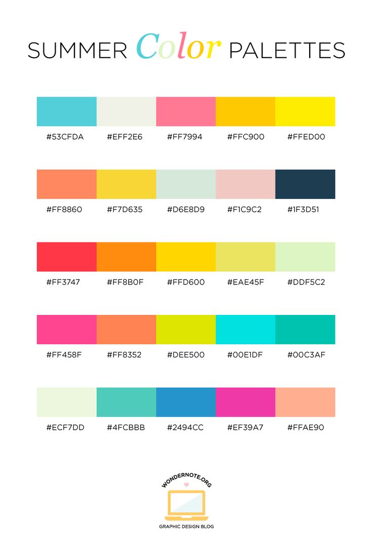 the color scheme for summer colors palettes