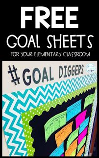 a poster with the text free goal sheets for your elementary classroom to help students learn how to use them