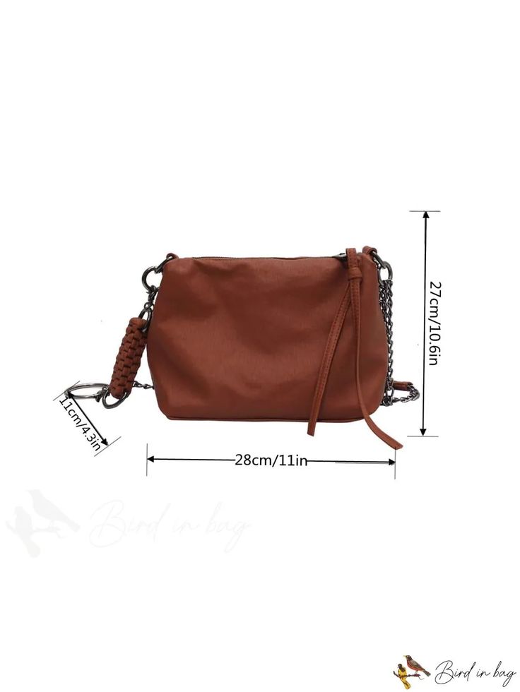 BirdinBag - Retro-inspired Chain Decor Hobo Bag Everyday Hobo Crossbody Bag With Chain Strap, Travel Crossbody Bag With Chain, Everyday Crossbody Hobo Bag With Chain Strap, Versatile Pouch Shoulder Bag With Chain Strap, Everyday Rectangular Shoulder Bag With Chain Strap, Brown Chain Clutch Shoulder Bag, Versatile Shoulder Bag With Chain Strap And Pouch Shape, Everyday Casual Satchel With Chain Strap, Casual Shoulder Bag With Chain For Everyday Use