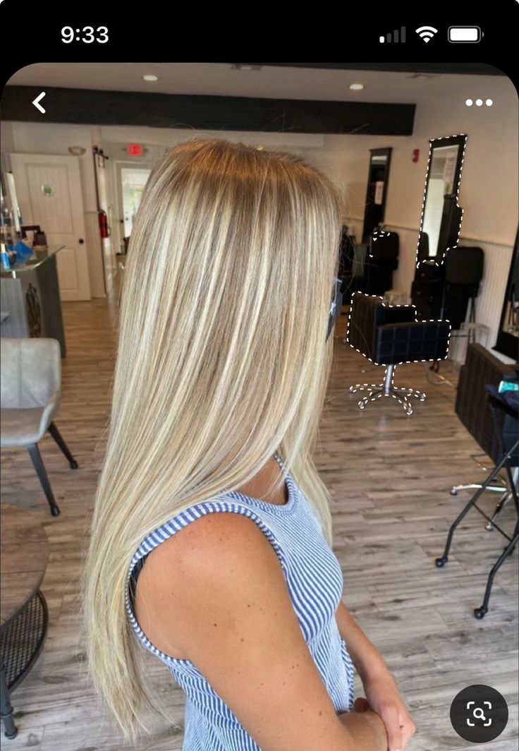 Full Head Highlights And Lowlights, Full Head Of Highlights On Blonde Hair, Mini Highlights Hair Blonde, Hair Ideas Colored Blonde, Partial Highlights On Dirty Blonde Hair, Low Maintence Blonde, Warm Blonde With Lowlights, Blonde Hair Blended Roots, Full Highlight Blonde