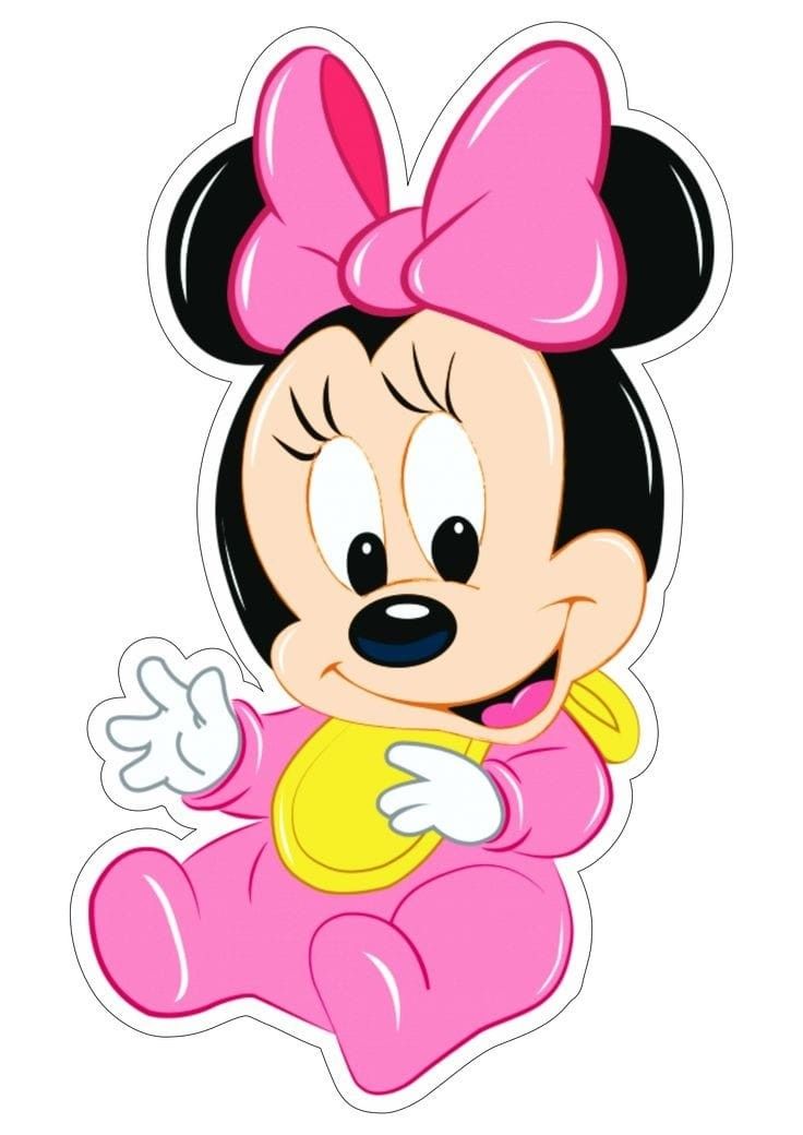 a minnie mouse sticker with a pink bow on it's head and legs