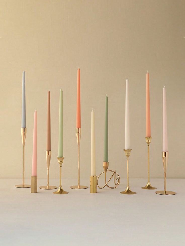 a row of candles sitting next to each other