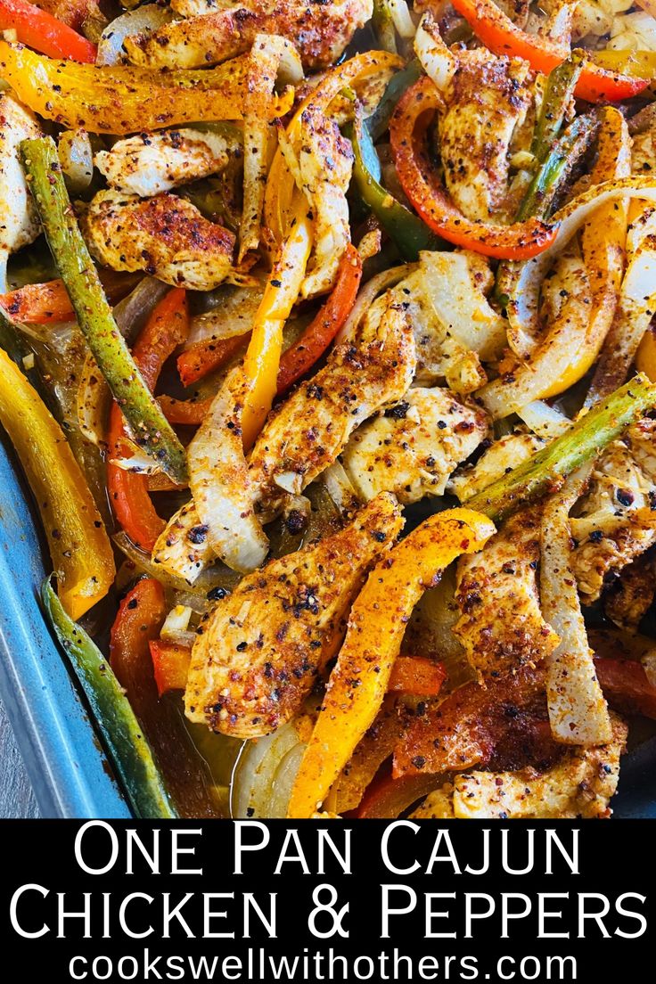 chicken and pepper sheet pan dinner One Pan Chicken And Peppers, Cajun Chicken Sheet Pan Dinner, Cajun Chicken And Peppers, Sheet Pan Chicken And Peppers, Keto Cajun Recipes, One Pan Keto Meals, Cajun Chicken Breast, Chicken And Peppers, Dinners Chicken